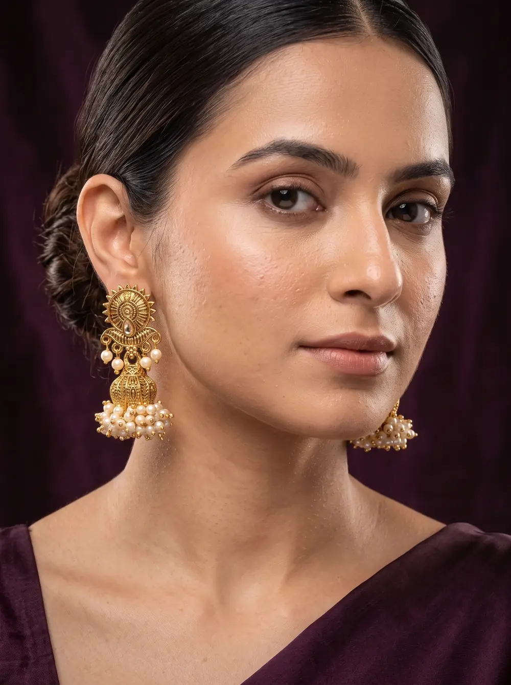 Jhumka earrings for wedding guests